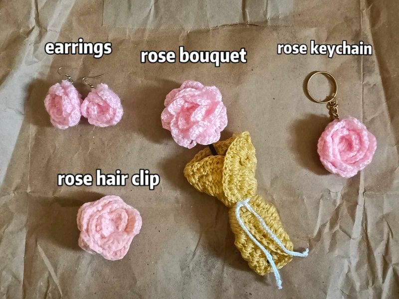 crochet rose hamper pinteresty 🎀