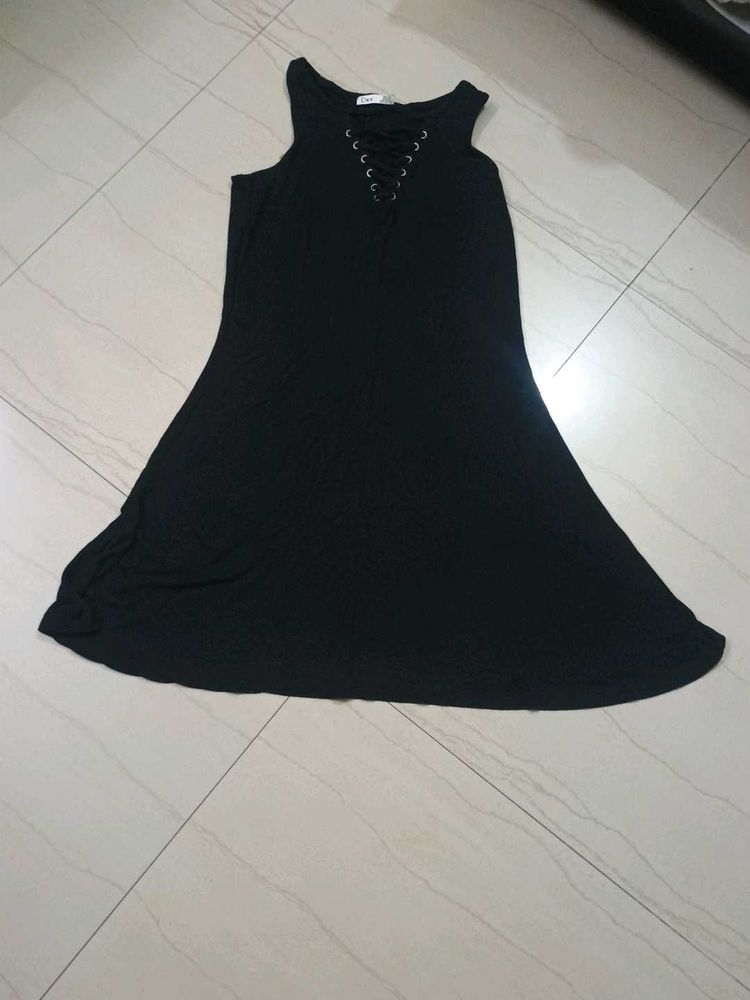 Black Sleeveless Casual Dress
