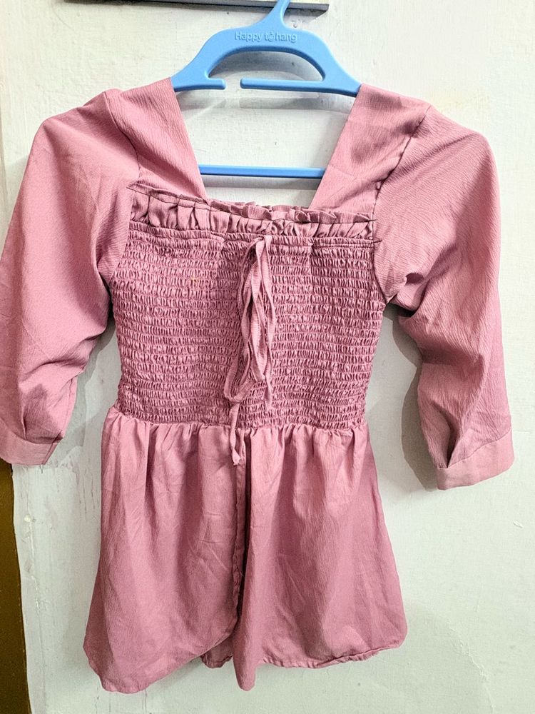 Smocked Square Neck Top