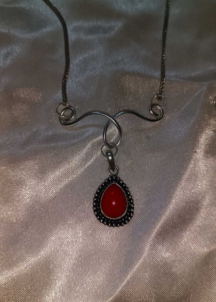 victorian red stone headpiece/necklace