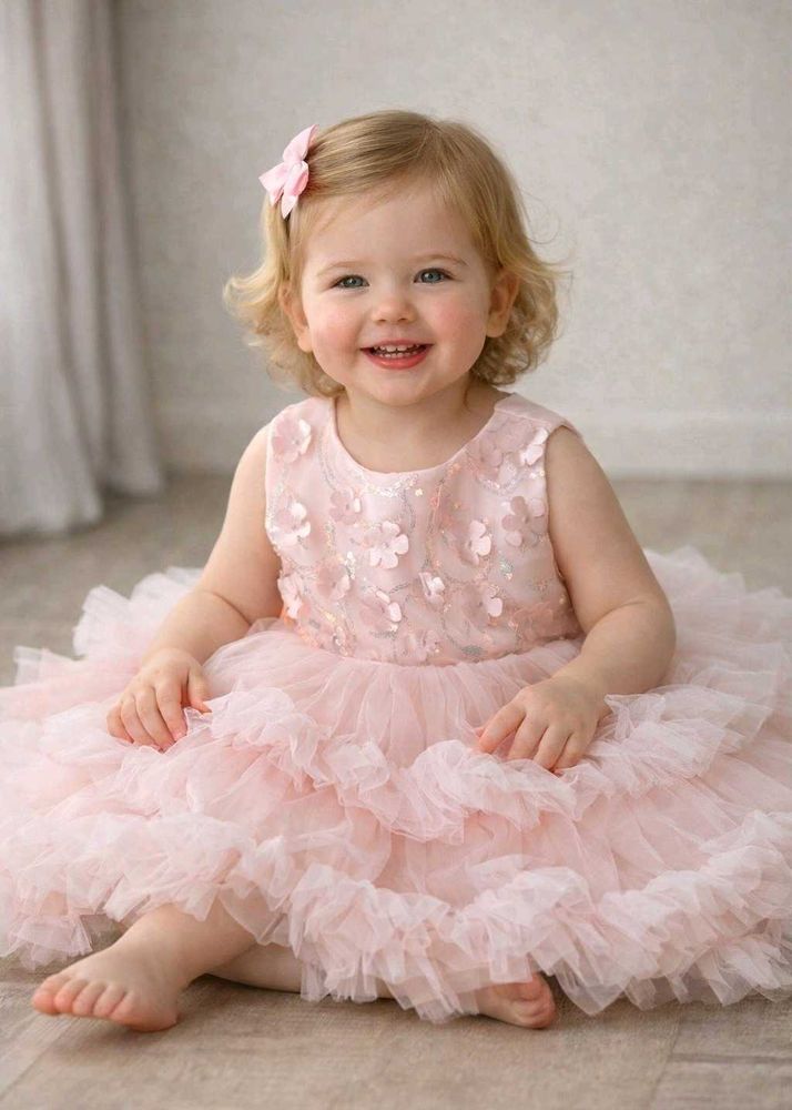 Pink Ruffled Party Dress