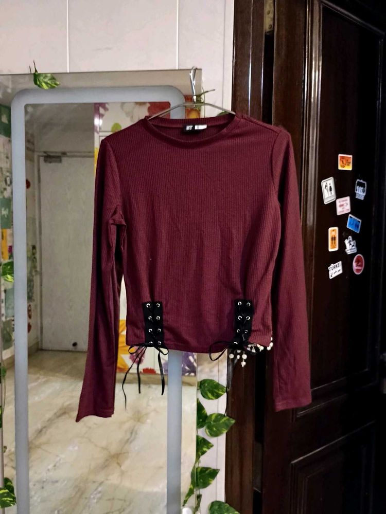 Maroon Long Sleeve Top