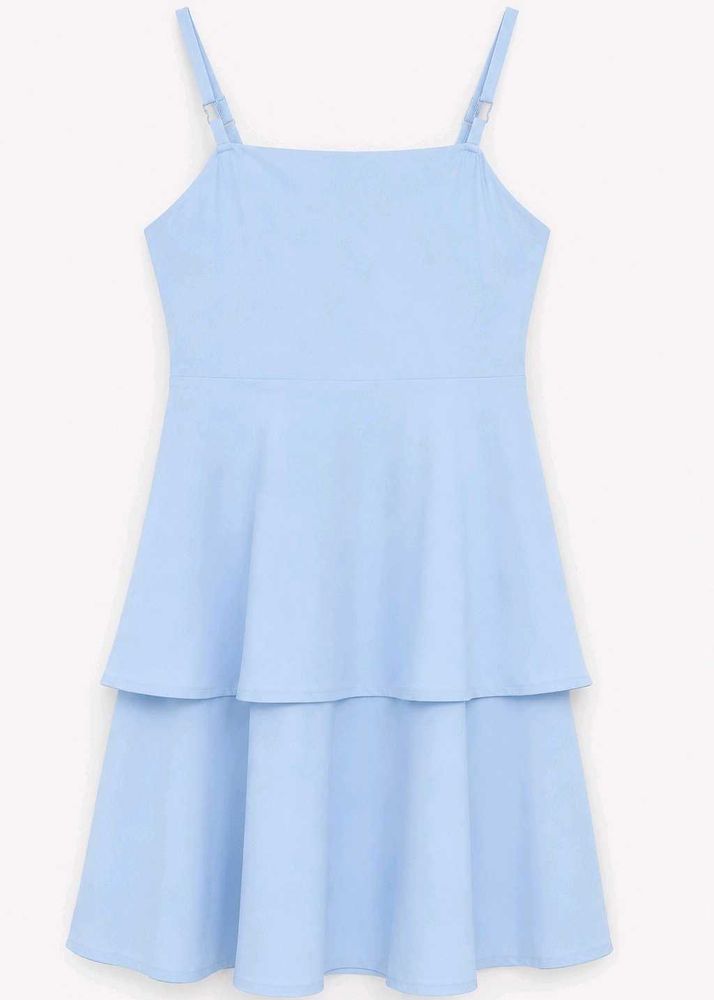 Light Blue Tiered Mini Dress