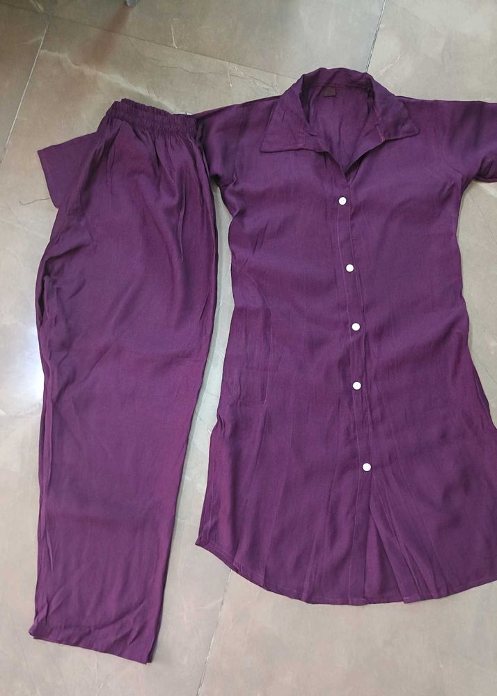 PURPLE CO ORD SET PATHANI TYPE SUIT