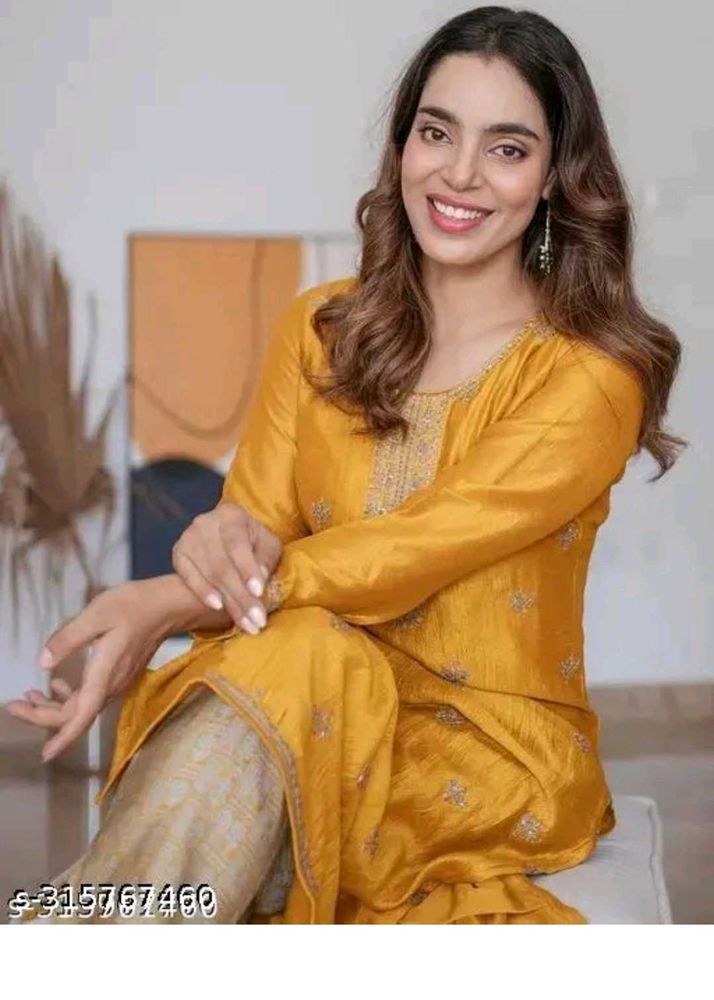 New Yellow Beautiful kurti