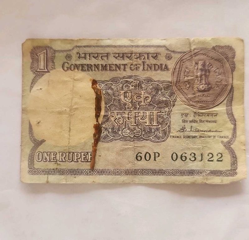 Vintage 1 Rupee Note