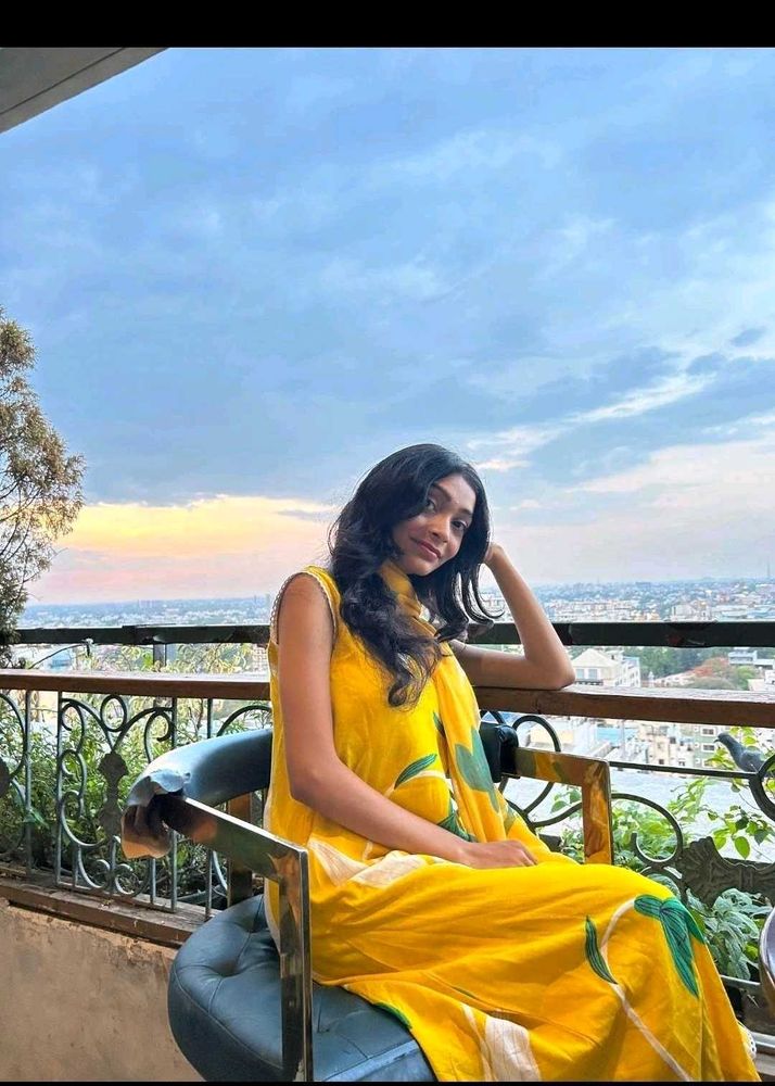Vibrant Yellow Floral Kurta Set