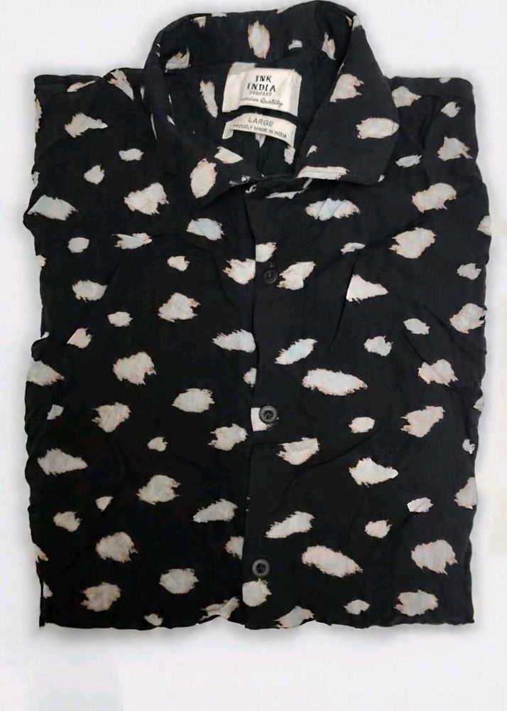 Men's Black Cloud Print Shirt
