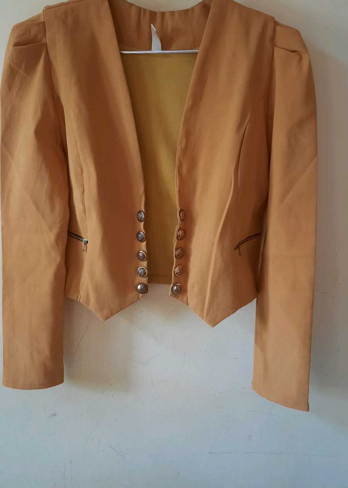 Stylish Mustard Cropped Jacket
