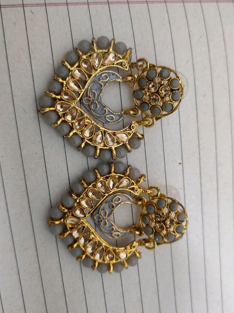 Grey stone Studded Earrings