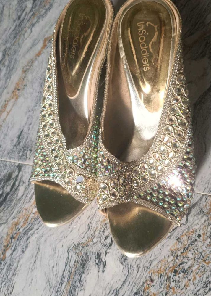 Embellished Golden Heels