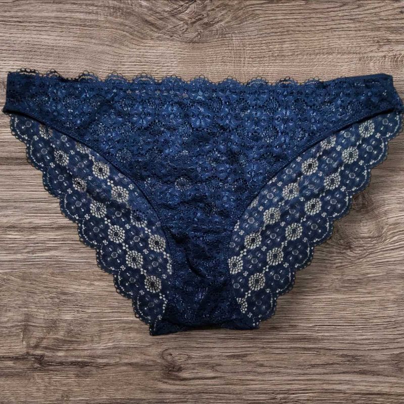 Navy Blue Lace Bikini Brief