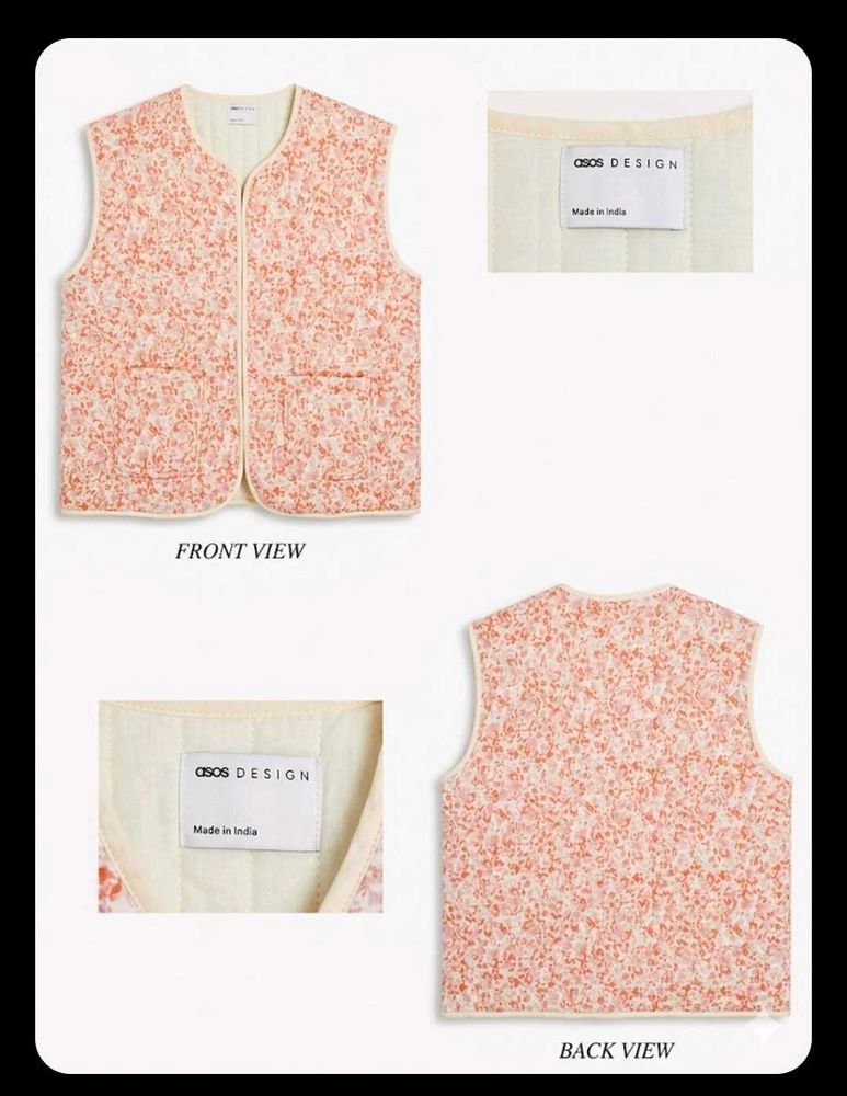 ASOS DESIGN Quilted Floral Vest