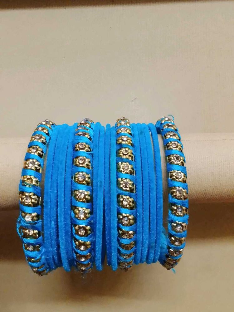 Vibrant Blue &amp; Gold Bangles