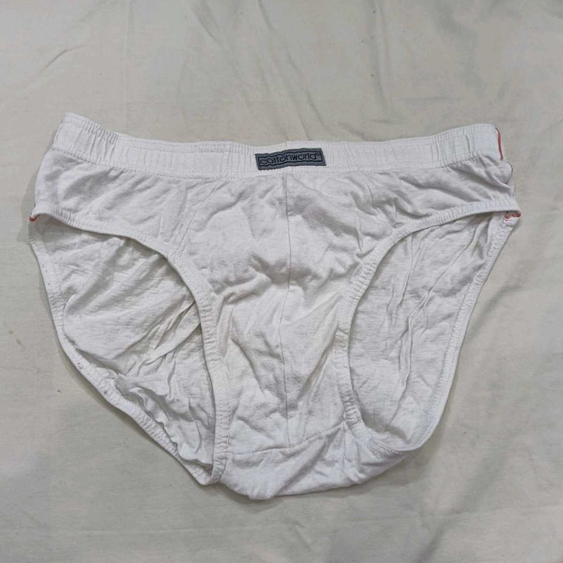 💙 Cottonworld Men's White Briefs