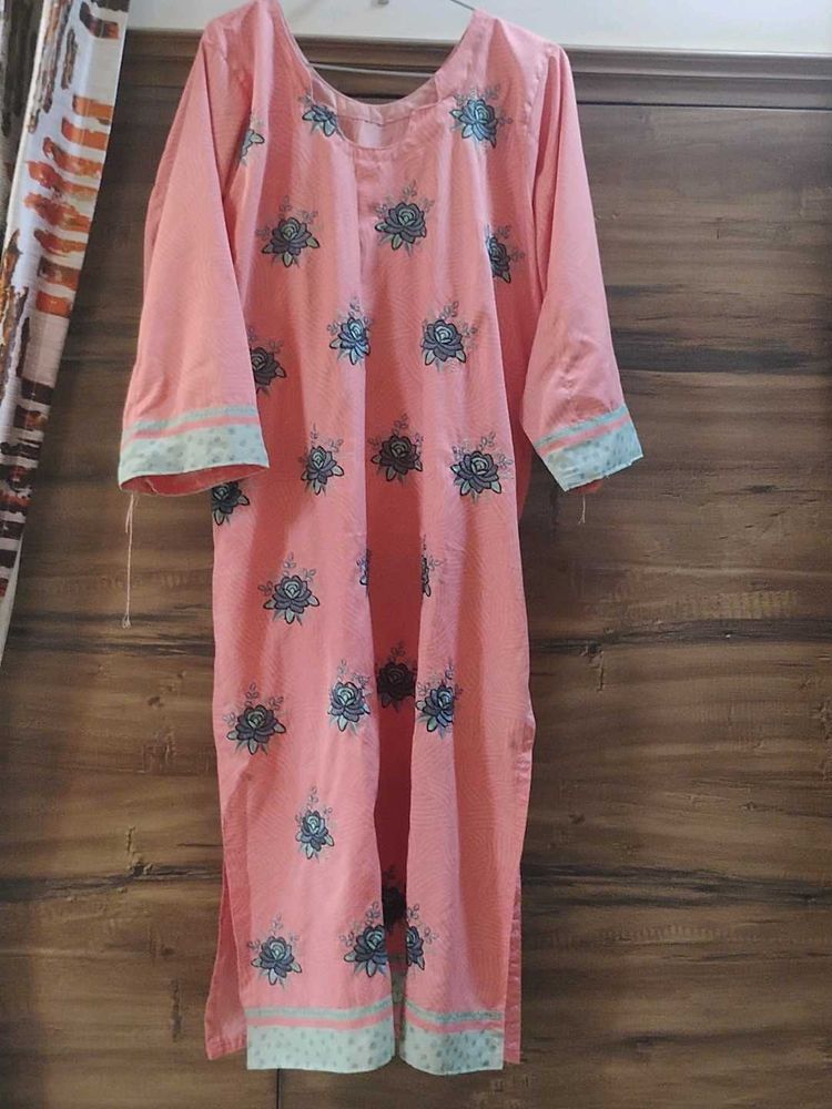 Peach Floral Kurta set