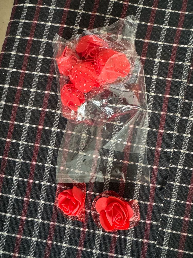 Red Rose Hair Clips