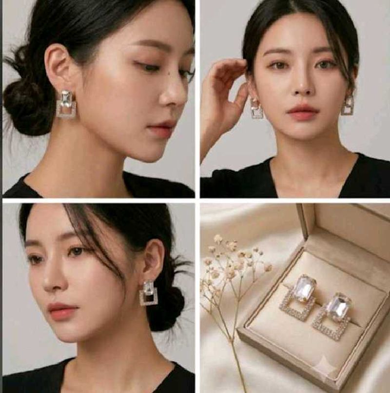 Elegant Square Crystal Earrings