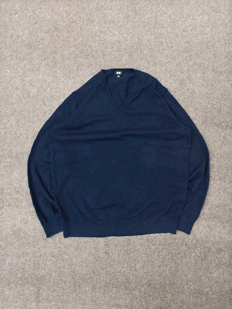 Navy Blue V-Neck Sweater