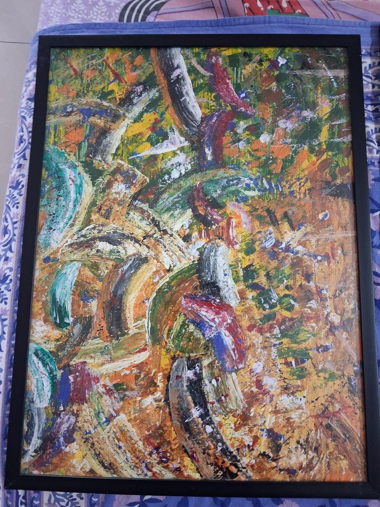 Original Hand painted Abstract Framed Wall Art