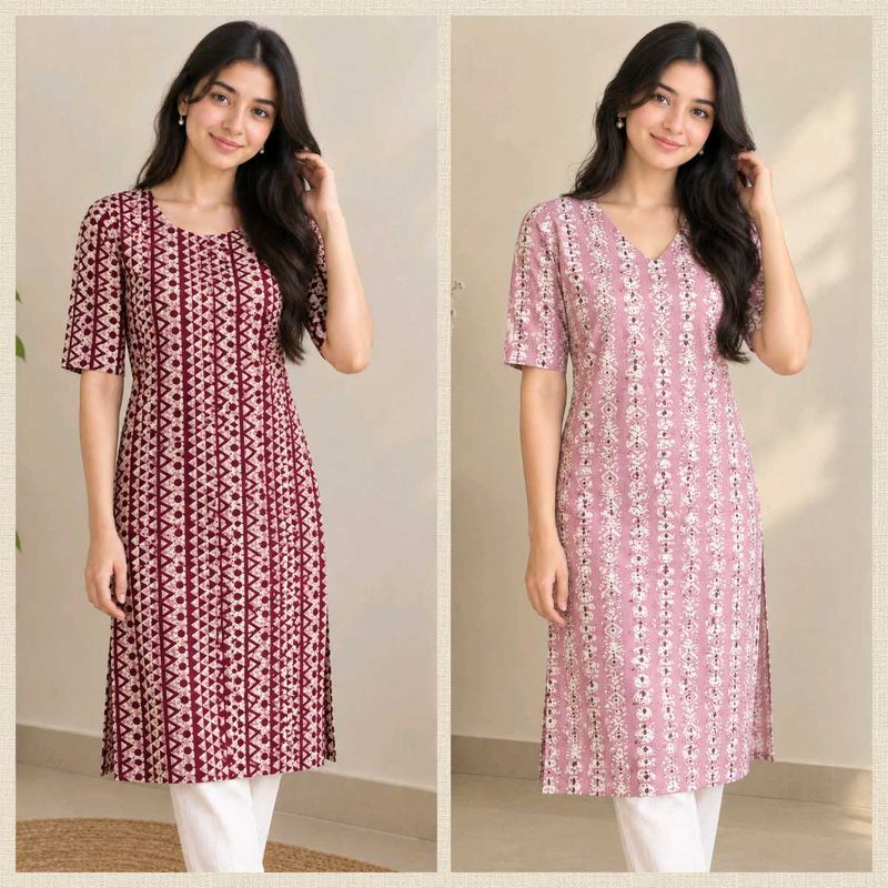Set of 2 Printed Kurtas