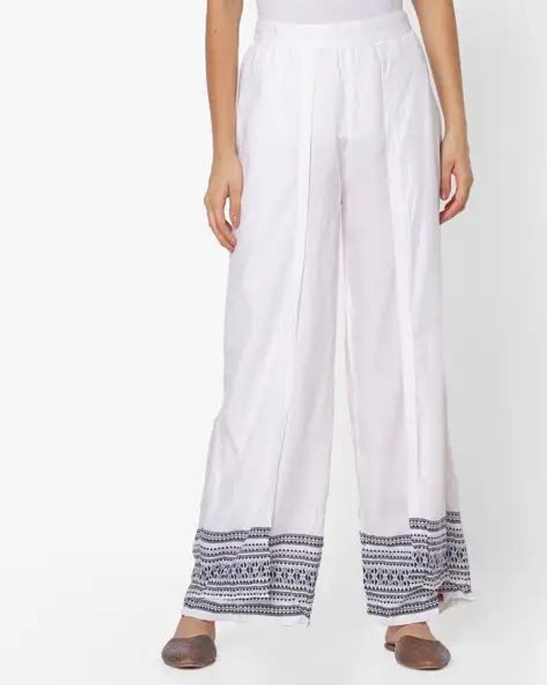 BIBA Off-White Wide-Leg Palazzo