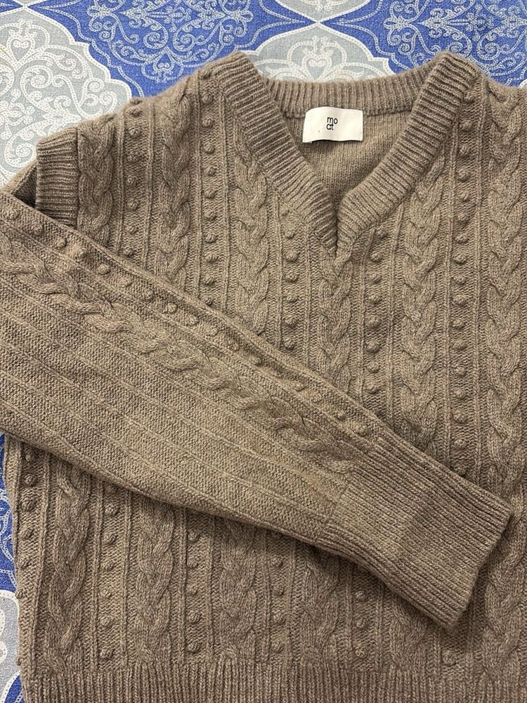Cozy Cable Knit V-Neck Sweater