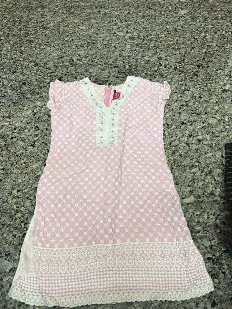 Pink Embroidered Kurta set