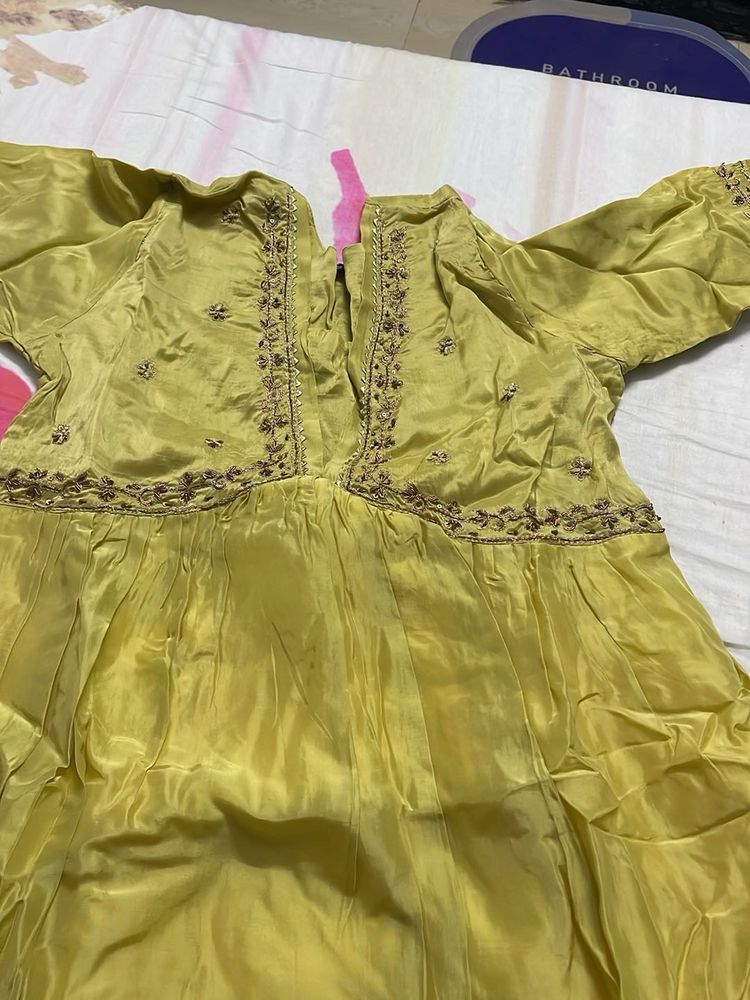 Lime Green Kurta Set Wid Dupatta