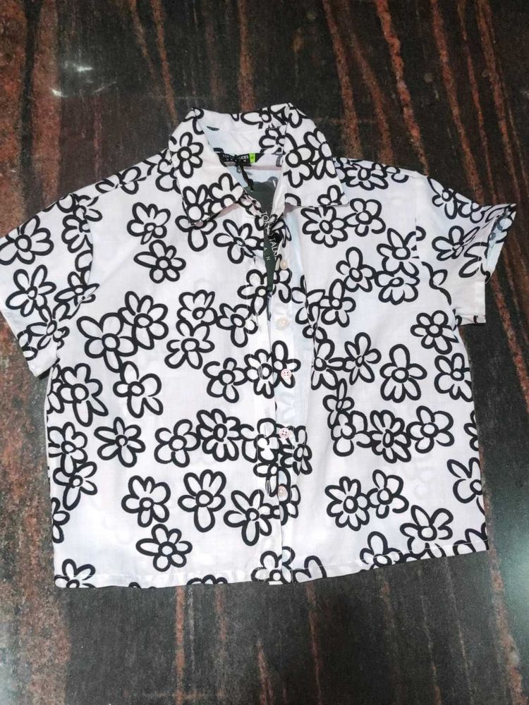 Stylish Floral Print Short Sleeve Shirt