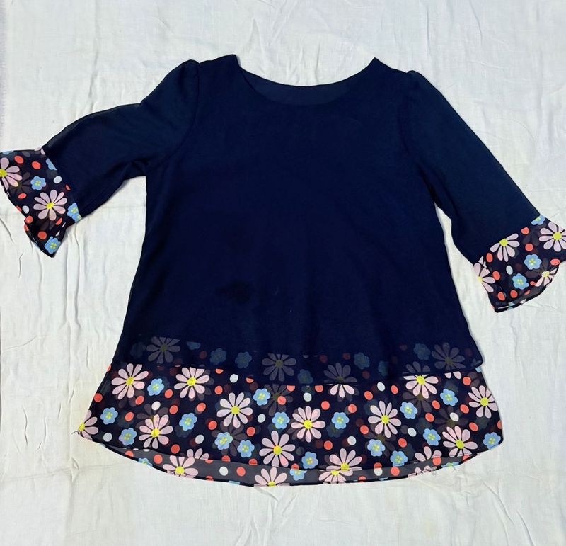 Cute Girls' Floral Top