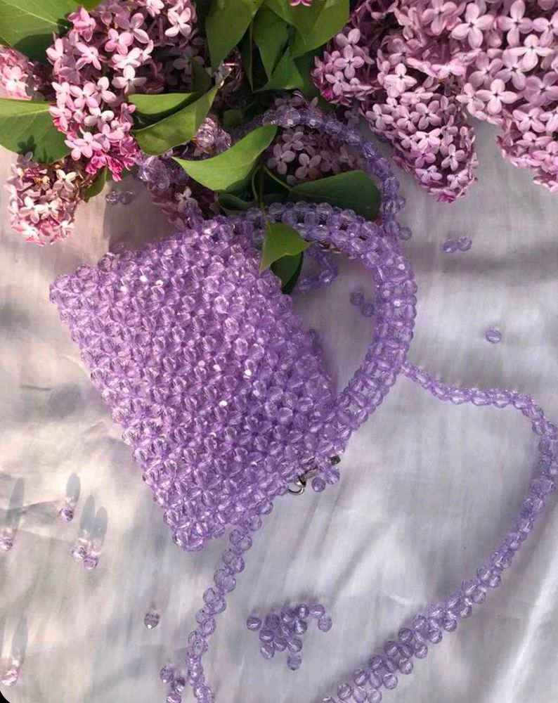 Lavender Beaded Bag