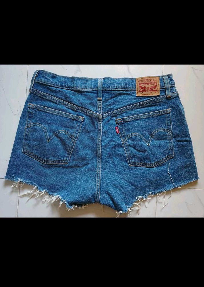 blue denim shorts