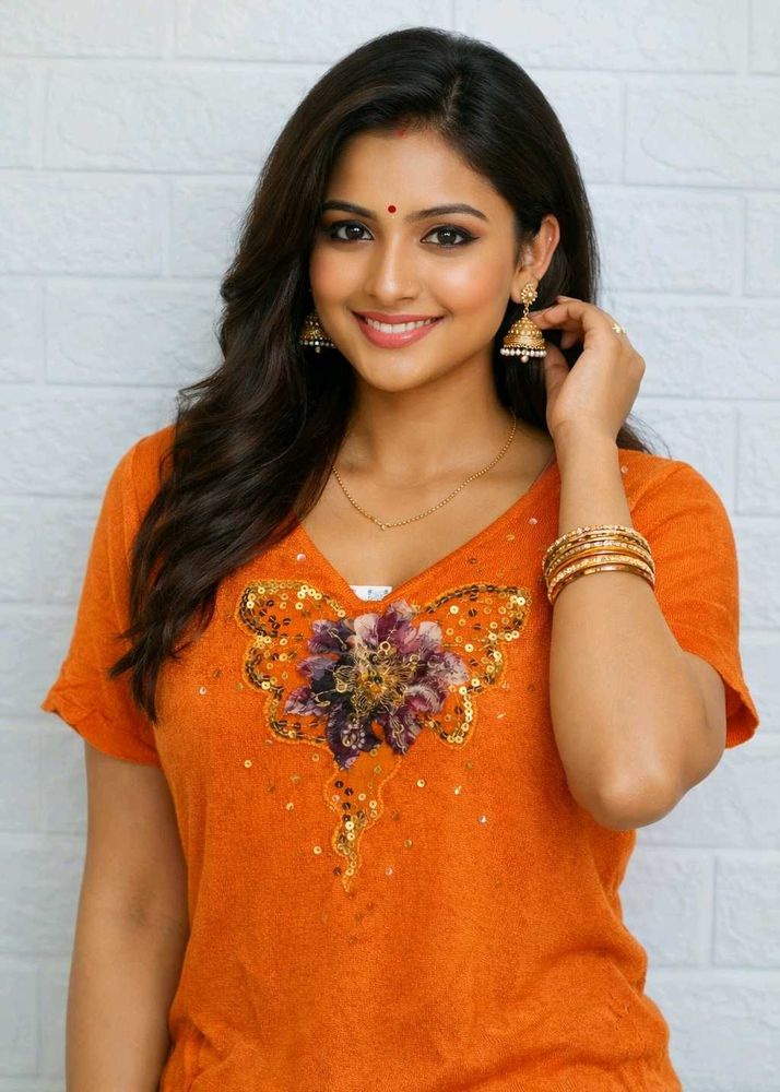Elegant Orange with Floral Design