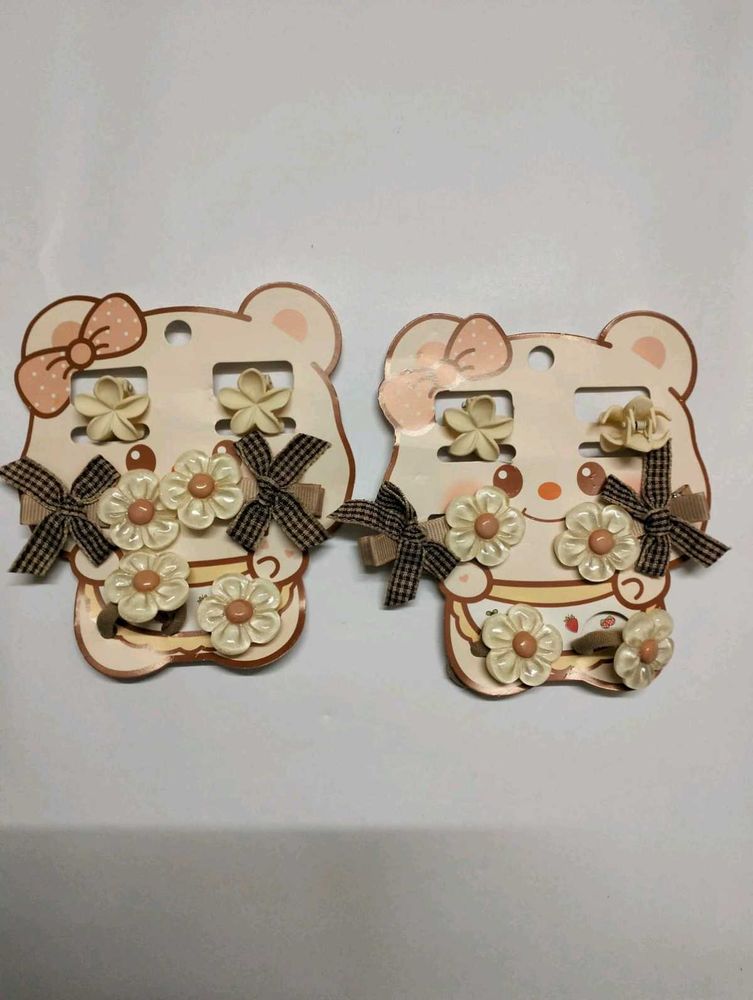 Cute Flower Hair Clips Set combo se