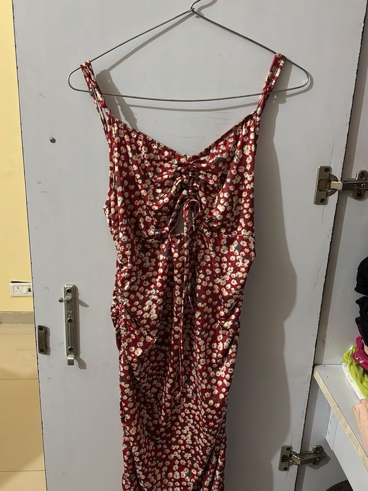 Chic Floral Ruched Mini Dress