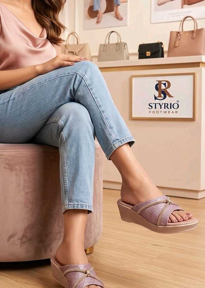 Stylish Sparkly Wedge Sandals