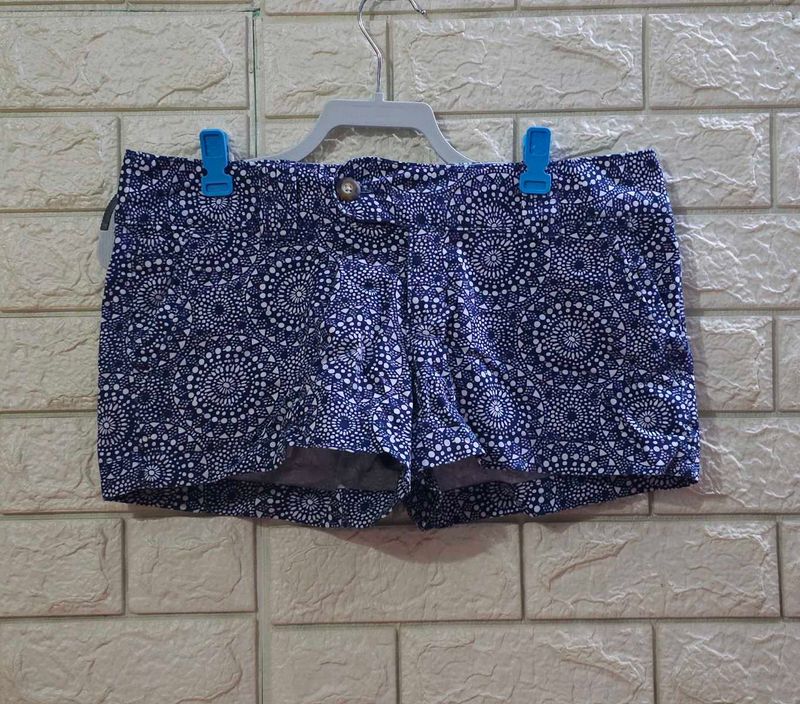 Red Camel Navy and White Printed Shorts