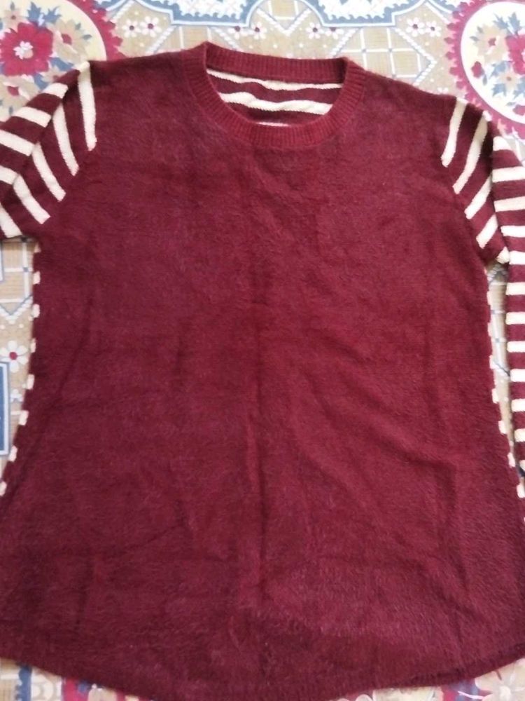 Cozy Striped Sleeve Sweater