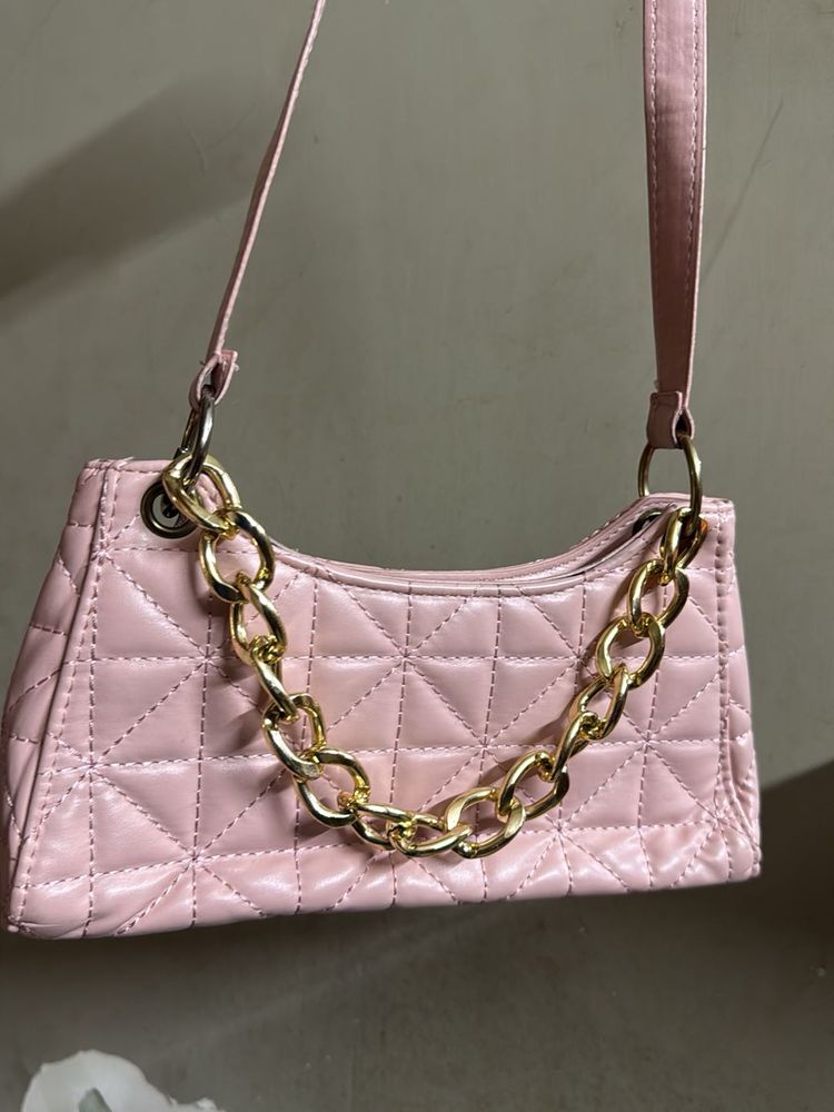Chic Quilted Pink Bag