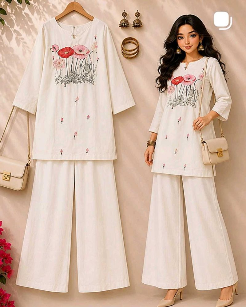 Embroidered Kurta with Palazzo Set