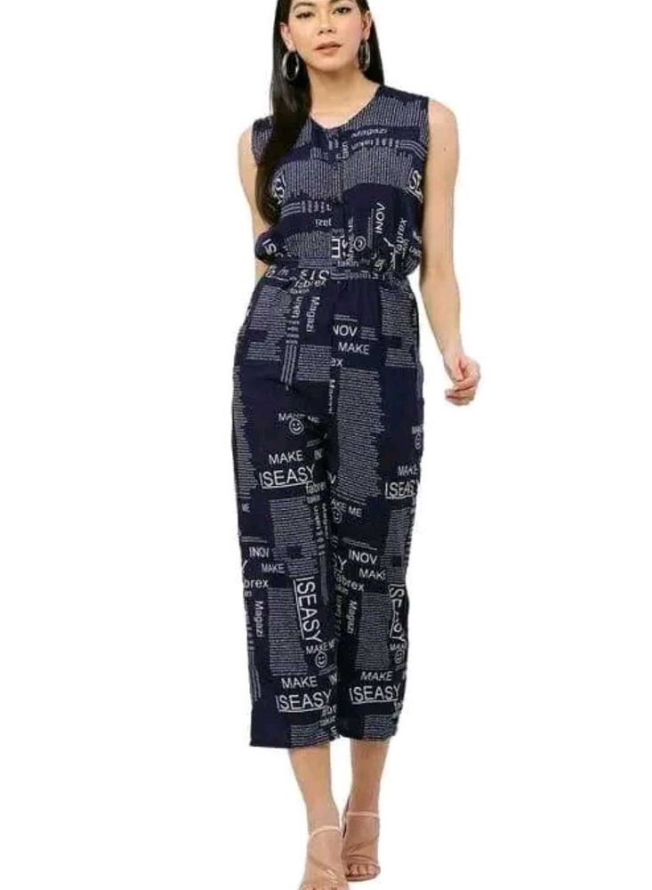 Combo of 2 Trendy Typographic Printed Jumpsuits (N
