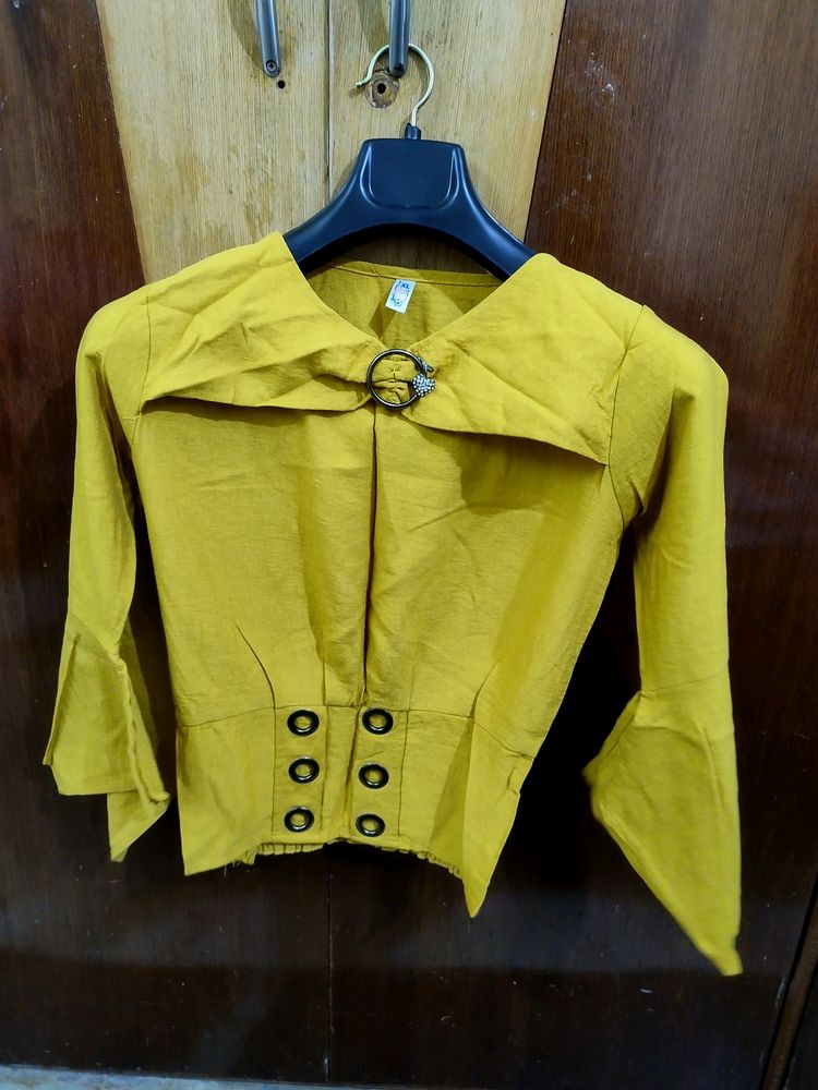 Yellow Bell Sleeve Blouse