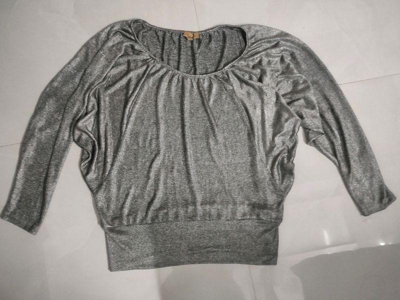 Silver Shiny Top
