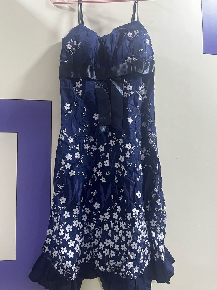 Navy Floral Mini Dress
