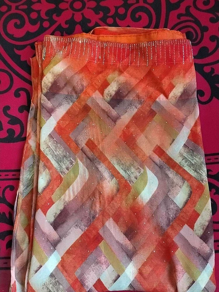 35.Designer Saree with Abstract Print