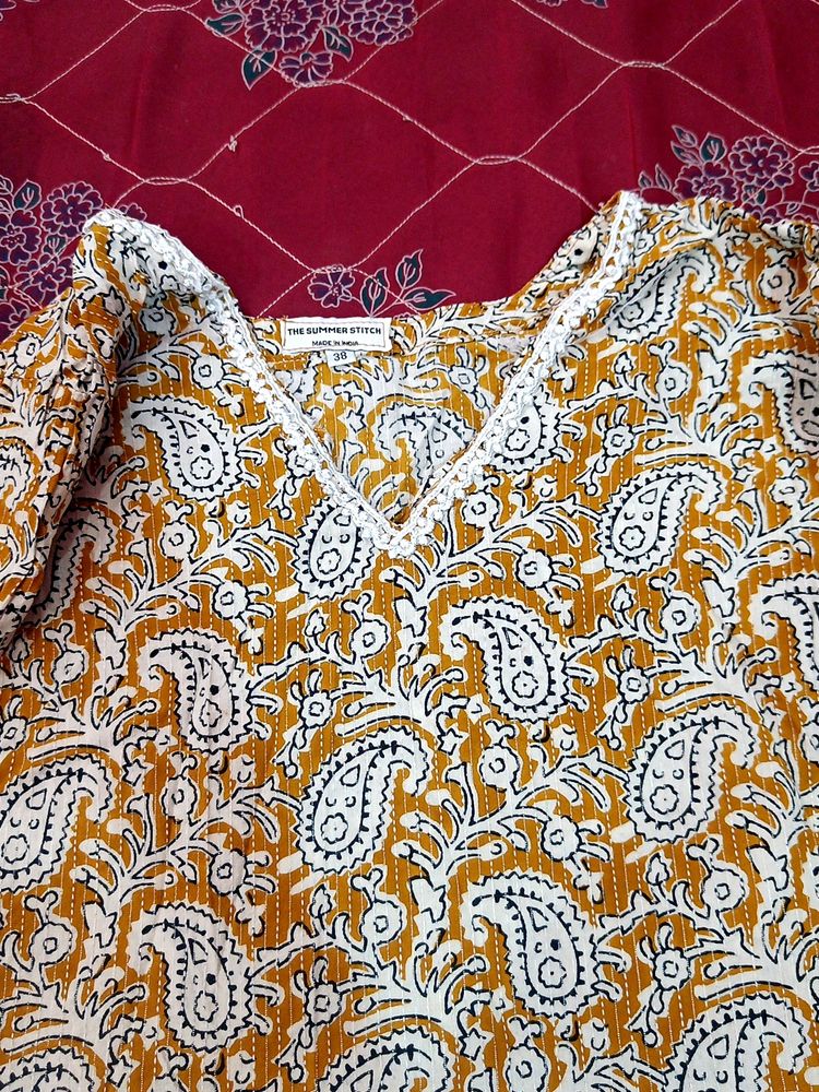 Short Beautiful Sageri Print Kurta