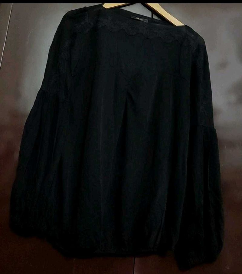 Black Lace Trim Top For 34 Bust