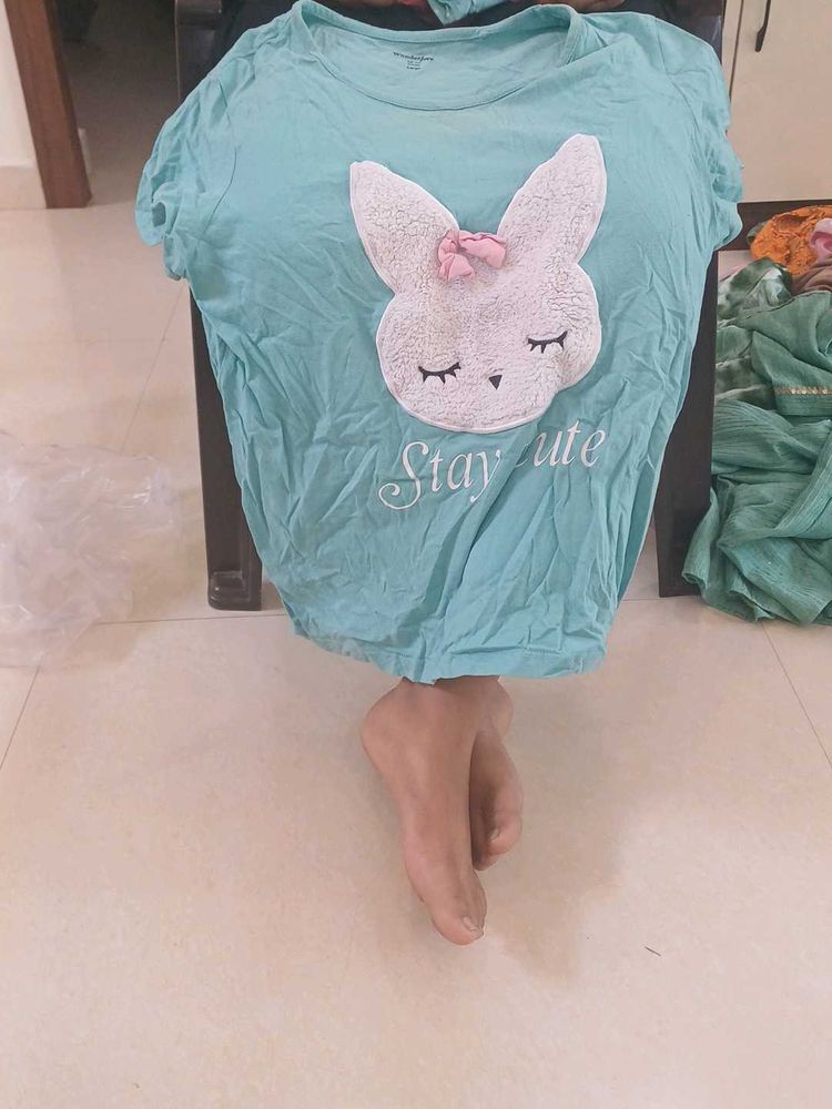Cute Bunny Graphic T-Shirt with pant