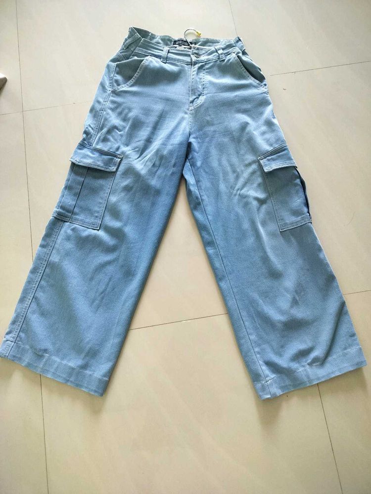 Light Wash Cargo Jeans